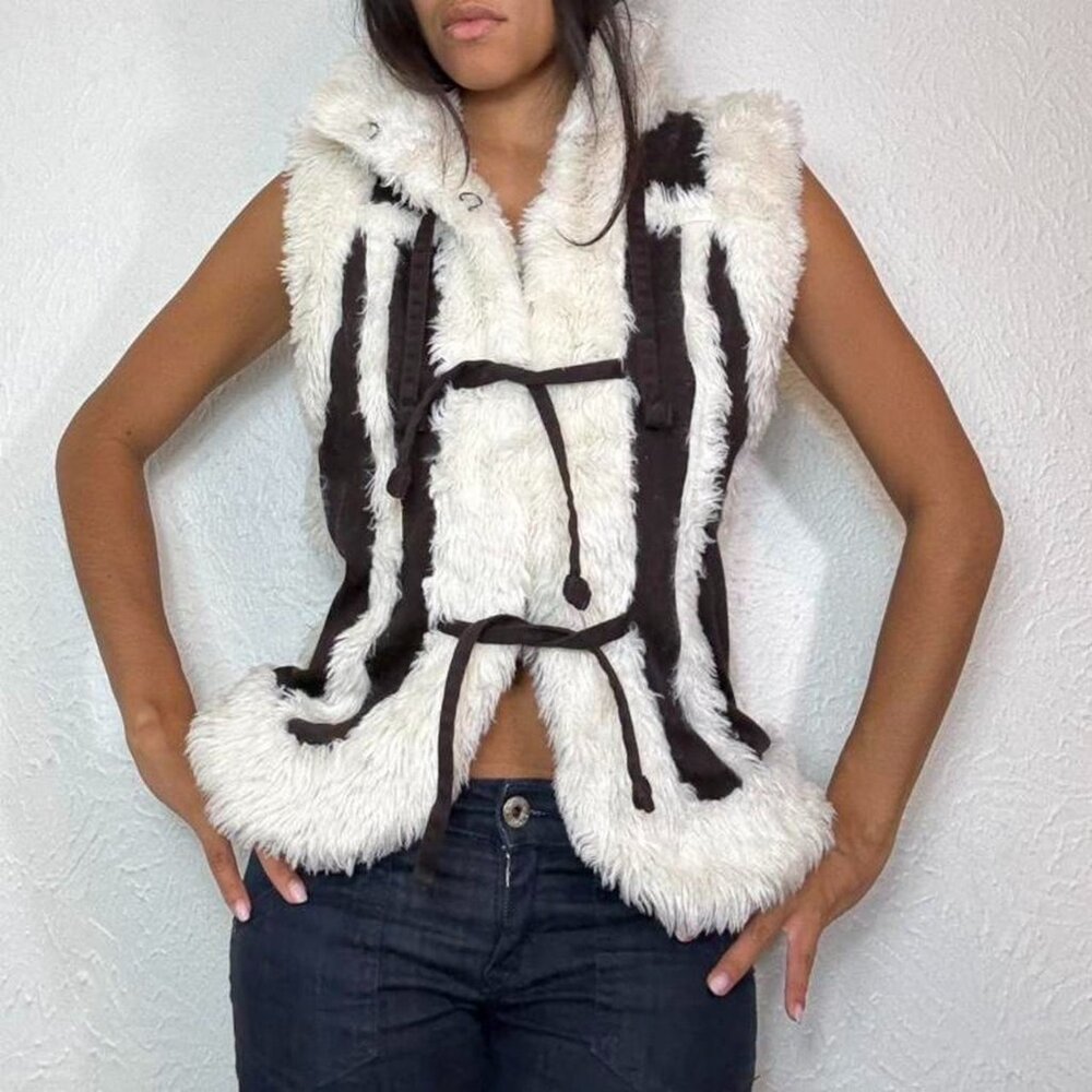 FAUX SUEDE FUR VEST